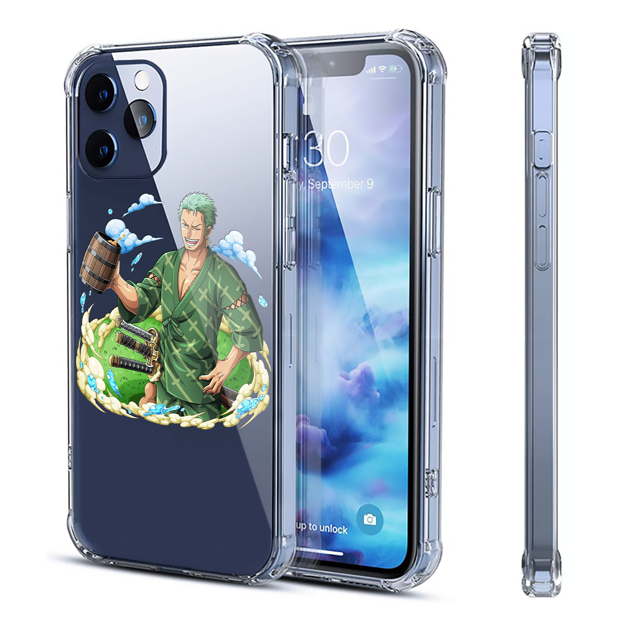 （画像用） ワンピース ロロノア・ゾロ ONE PIECE Roronoa Zoro 【iPhone 12シリーズ対応】透明スマホケース（クリアソフトケース）